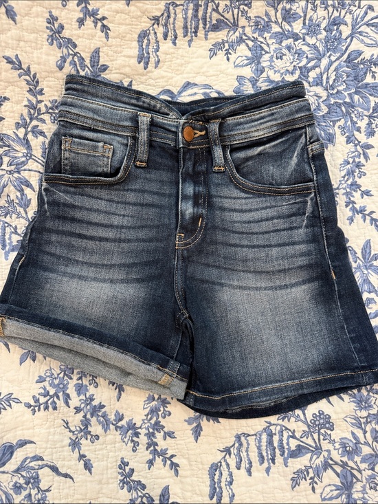 KanCan Pants - KanCan Kurvy Ultra High Rise Dark Wash Denim Shorts - Women